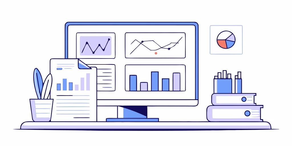 A local SEO report with charts and graphs on a computer screen proving ROI.