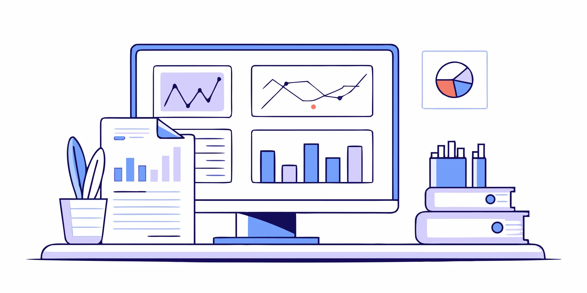 A local SEO report with charts and graphs on a computer screen proving ROI.
