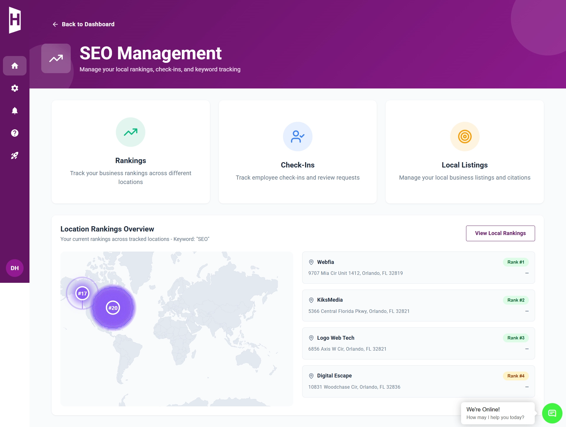 HubSpark SEO management