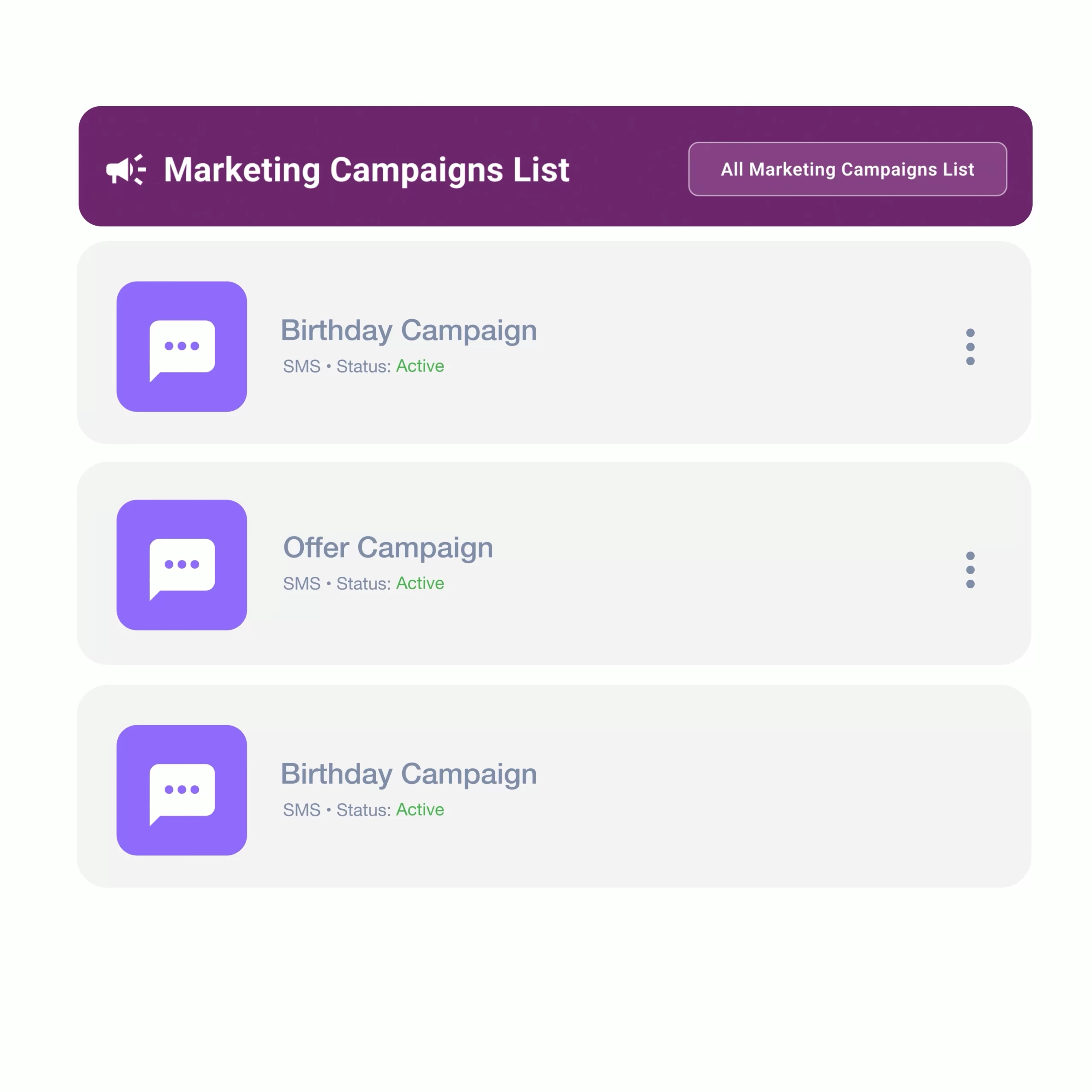 HubSpark App - Marketing Campaign lists