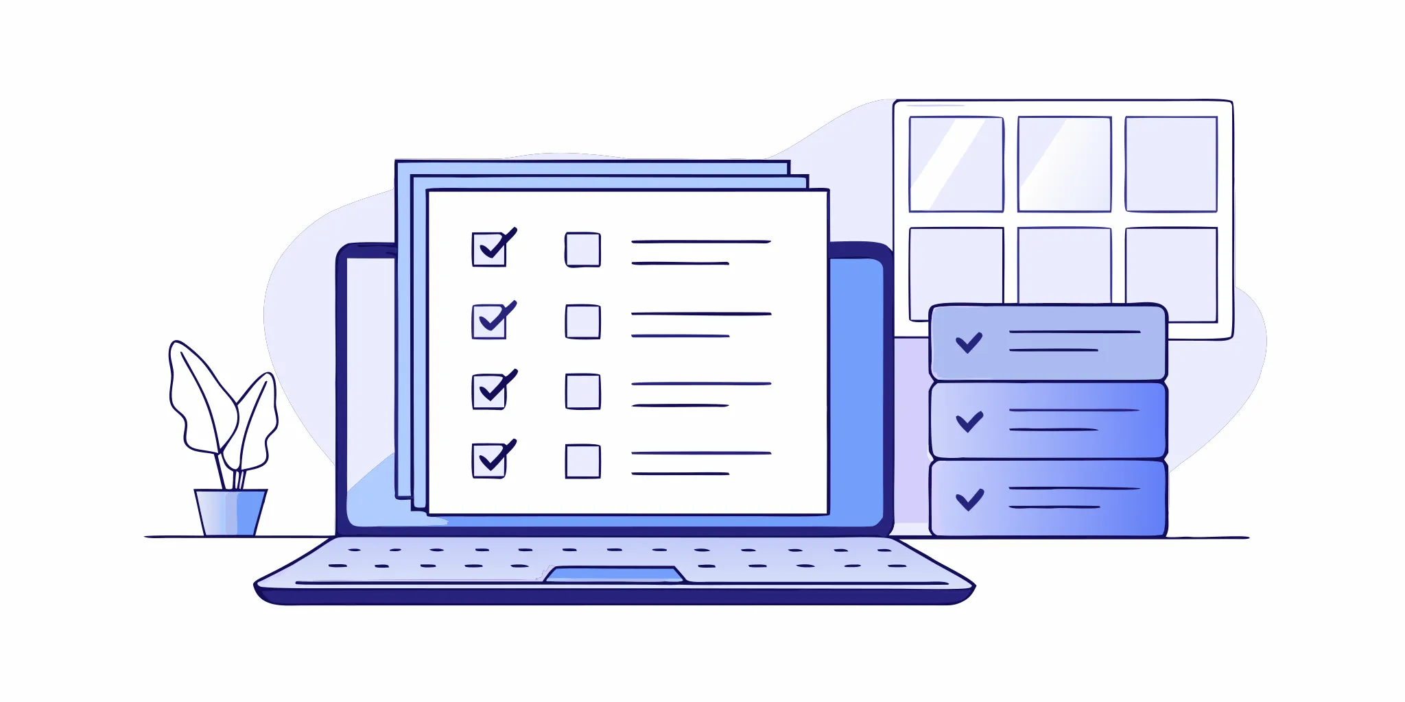 A buyer's checklist for the best local SEO software on a laptop.