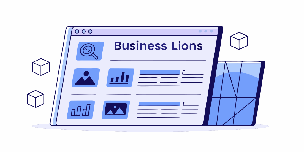 A definitive list of business listing sites shown on a website with charts and performance icons.